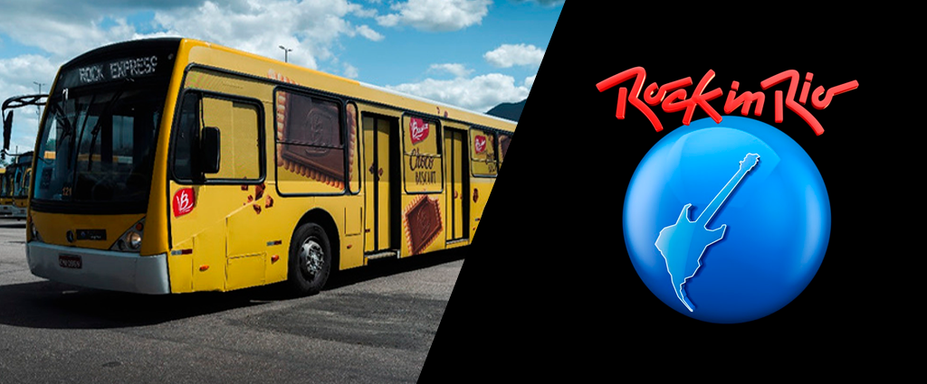 Bauducco adesiva ônibus para a Cidade do Rock